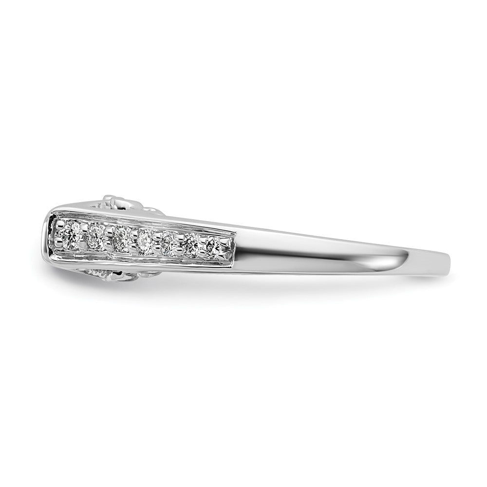 14K Weißgold Verlobungsring mit 0,2 ct. im Labor gezüchtetem Diamanten VS/SI+ G+, Semi-Mount Pavé-Fassung