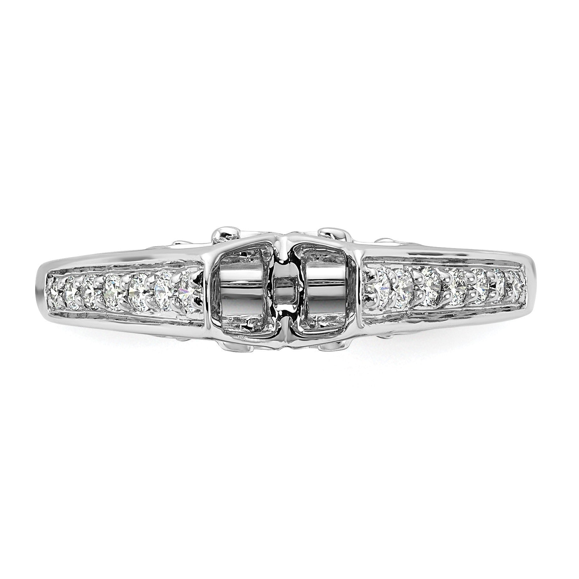 14K Weißgold Verlobungsring mit 0,2 ct. im Labor gezüchtetem Diamanten VS/SI+ G+, Semi-Mount Pavé-Fassung