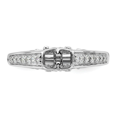 14K Weißgold Verlobungsring mit 0,2 ct. im Labor gezüchtetem Diamanten VS/SI+ G+, Semi-Mount Pavé-Fassung