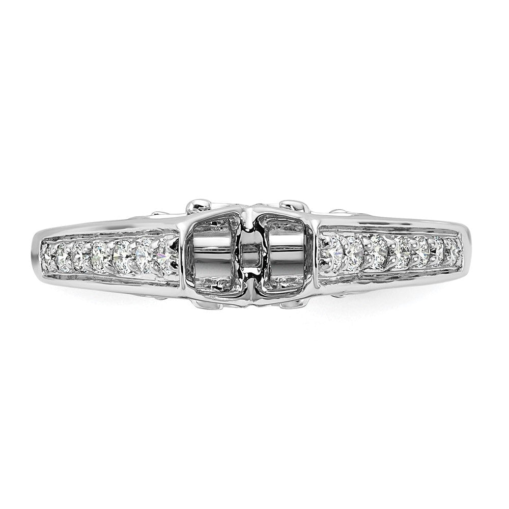 14K Weißgold Verlobungsring mit 0,2 ct. im Labor gezüchtetem Diamanten VS/SI+ G+, Semi-Mount Pavé-Fassung