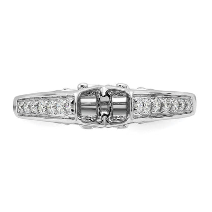 14K Weißgold Verlobungsring mit 0,2 ct. im Labor gezüchtetem Diamanten VS/SI+ G+, Semi-Mount Pavé-Fassung