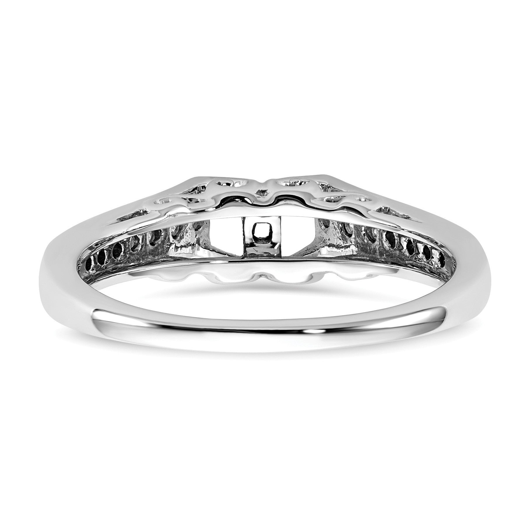 14K Weißgold Verlobungsring mit 0,2 ct. im Labor gezüchtetem Diamanten VS/SI+ G+, Semi-Mount Pavé-Fassung