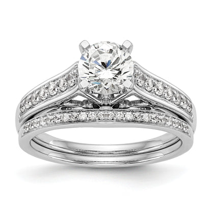 14K Weißgold Verlobungsring mit 0,2 ct. im Labor gezüchtetem Diamanten VS/SI+ G+, Semi-Mount Pavé-Fassung
