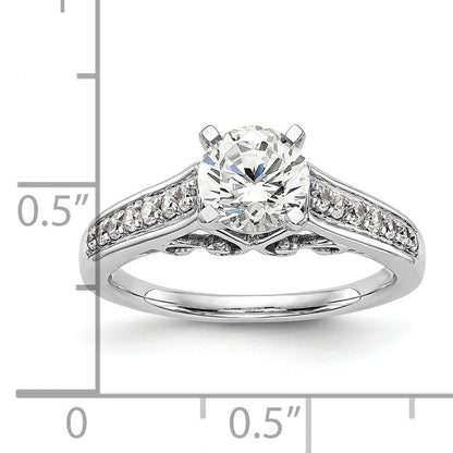 14K Weißgold Verlobungsring mit 0,2 ct. im Labor gezüchtetem Diamanten VS/SI+ G+, Semi-Mount Pavé-Fassung