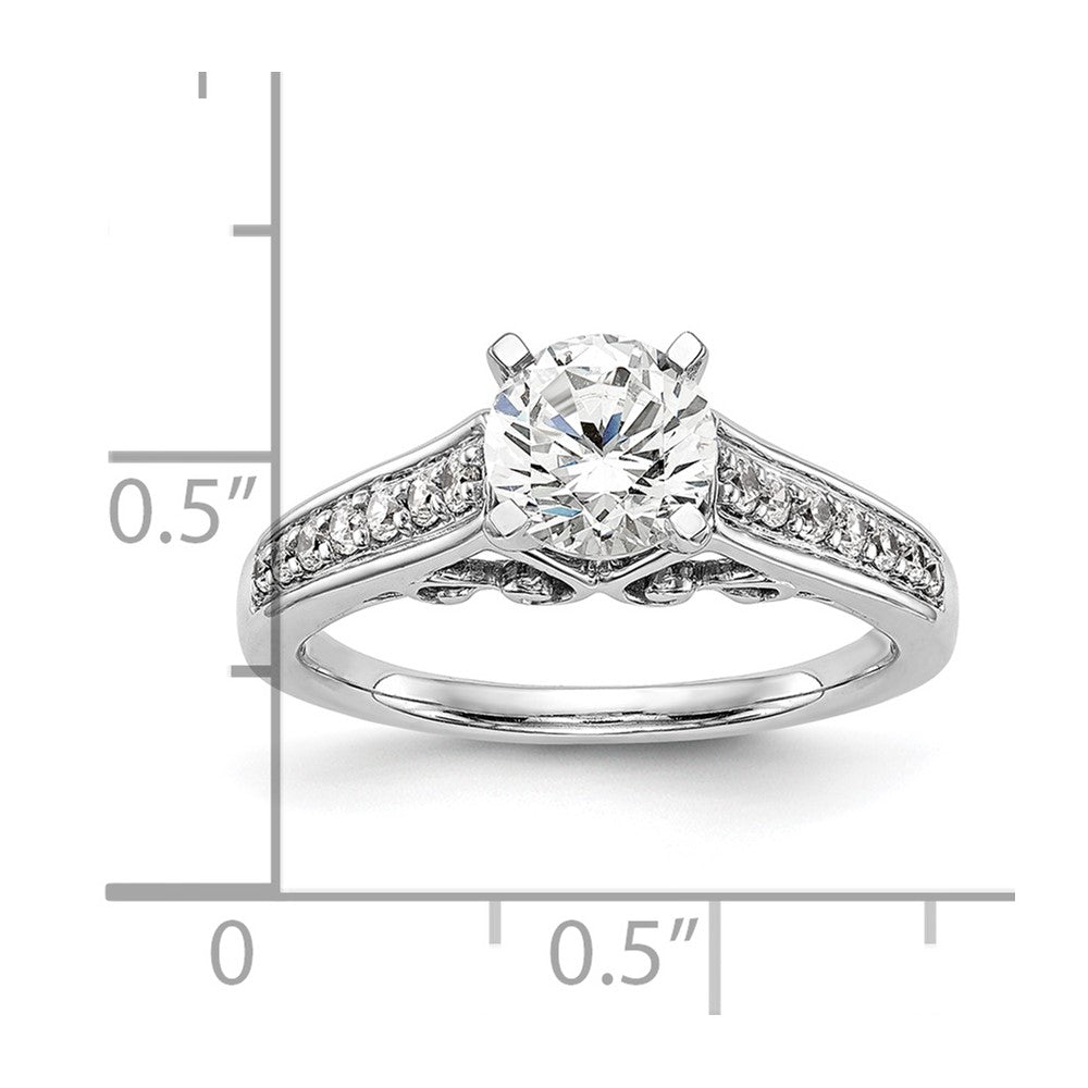 14K Weißgold Verlobungsring mit 0,2 ct. im Labor gezüchtetem Diamanten VS/SI+ G+, Semi-Mount Pavé-Fassung