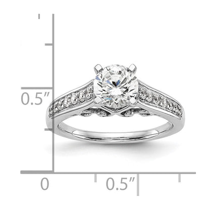 14K Weißgold Verlobungsring mit 0,2 ct. im Labor gezüchtetem Diamanten VS/SI+ G+, Semi-Mount Pavé-Fassung