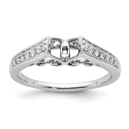 14K Weißgold Verlobungsring mit 0,2 ct. im Labor gezüchtetem Diamanten VS/SI+ G+, Semi-Mount Pavé-Fassung