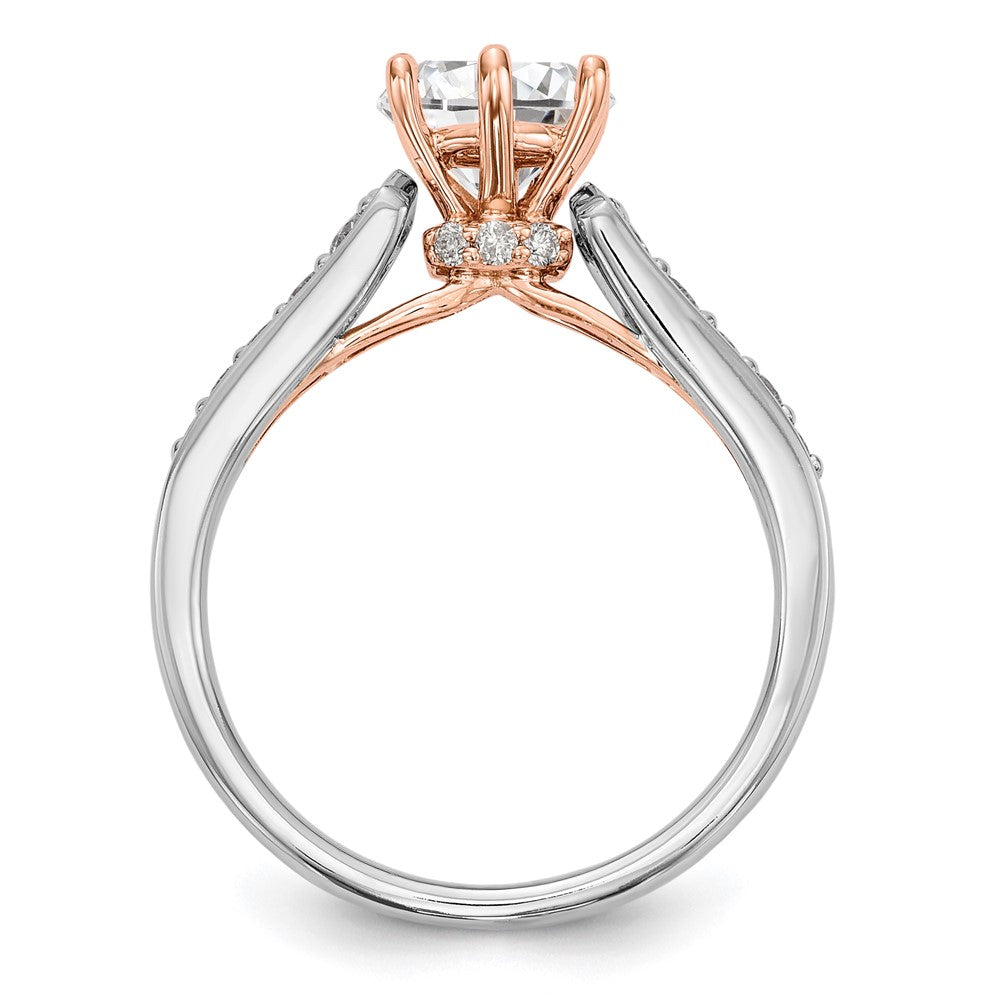 14K Weiß- und Roségold Verlobungsring mit Zirkonia
