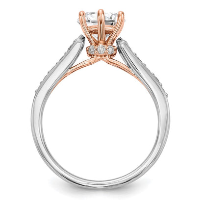 14K Weiß- und Roségold Verlobungsring mit Zirkonia