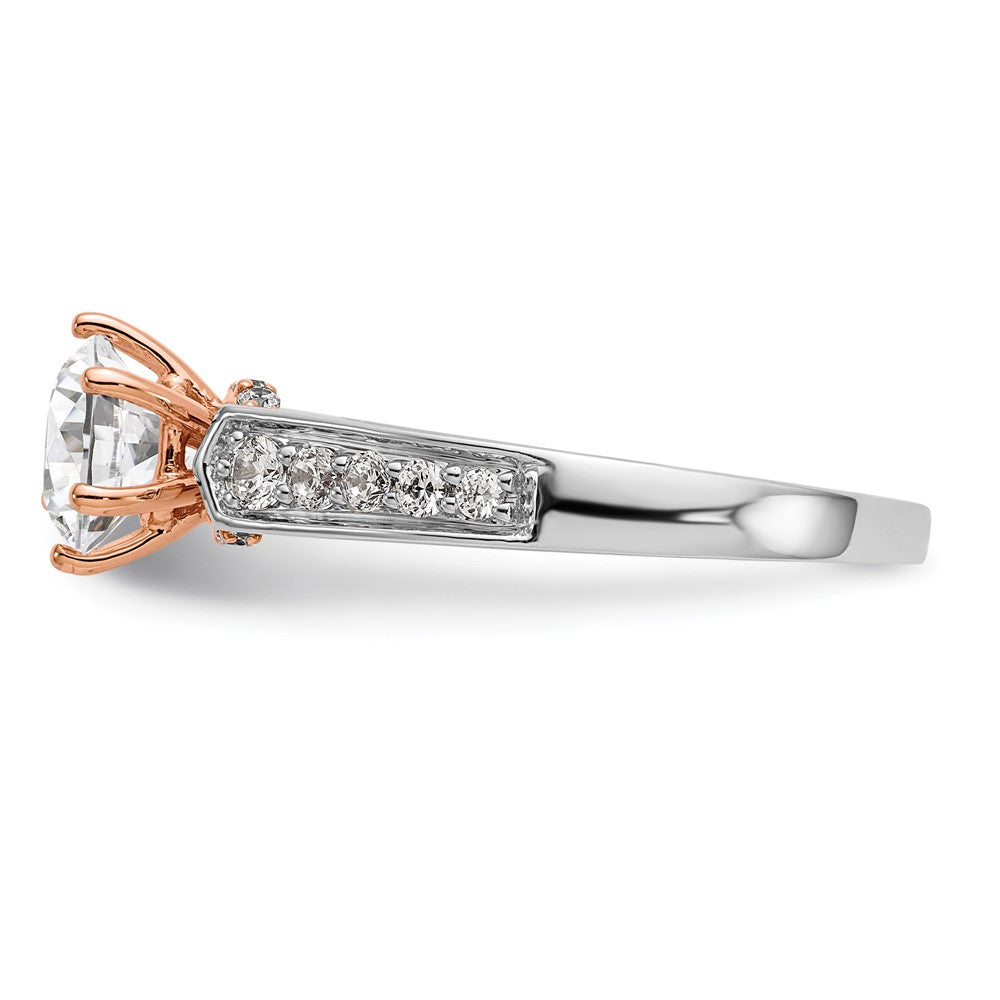 14K Weiß- und Roségold Verlobungsring mit Zirkonia