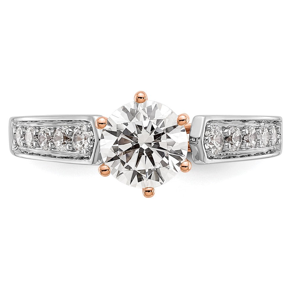 14K Weiß- und Roségold Verlobungsring mit Zirkonia