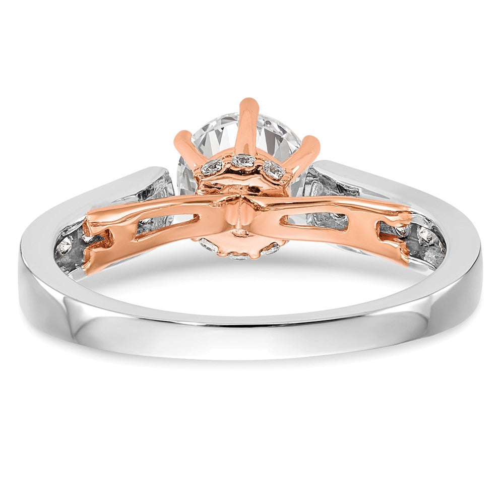 14K Weiß- und Roségold Verlobungsring mit Zirkonia