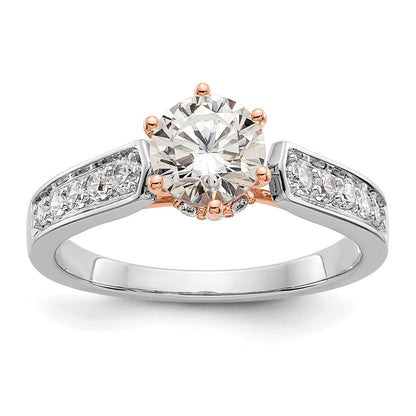 14K Weiß- und Roségold Verlobungsring mit Zirkonia