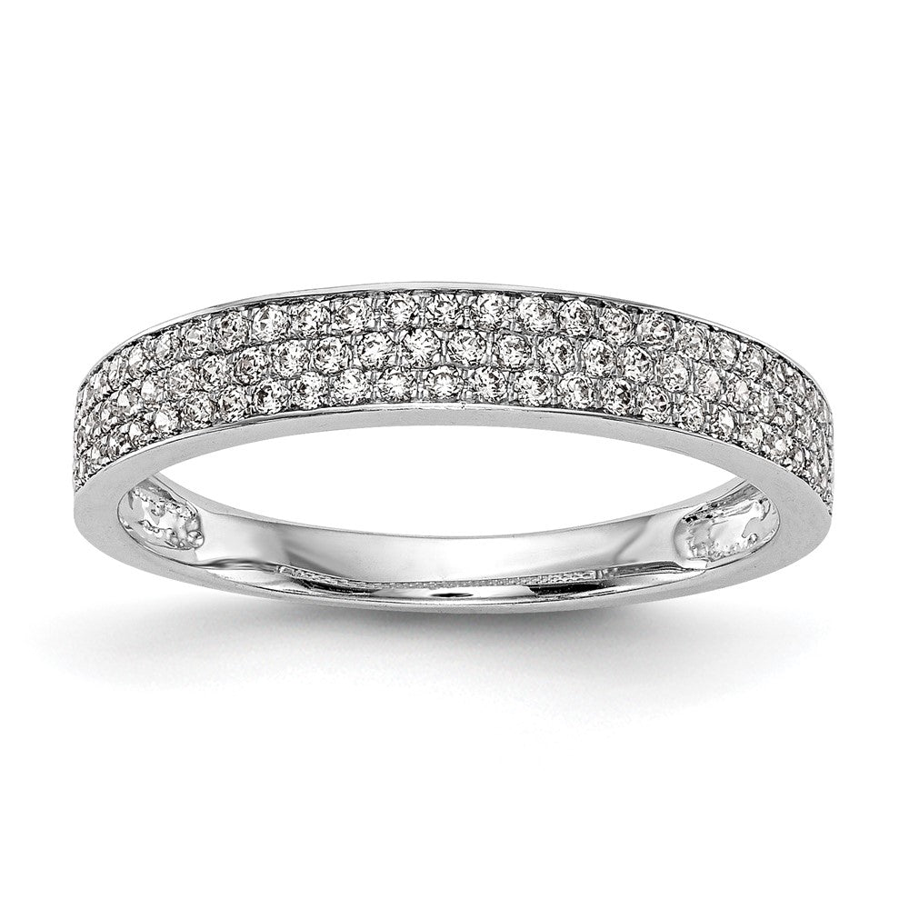 14K Weißgold Ehering mit natürlichen Diamanten