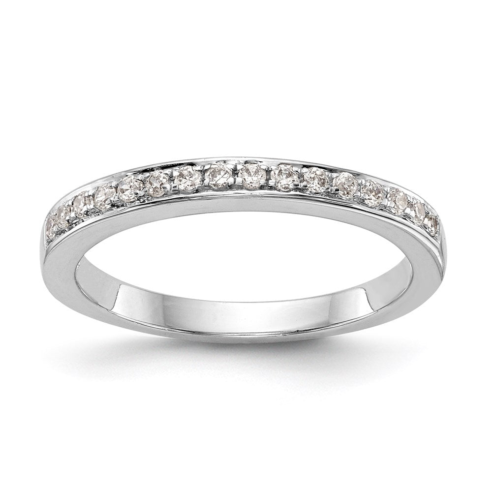 14K Weißgold Ehering mit natürlichen Diamanten, 0,16 ct Gesamtgewicht