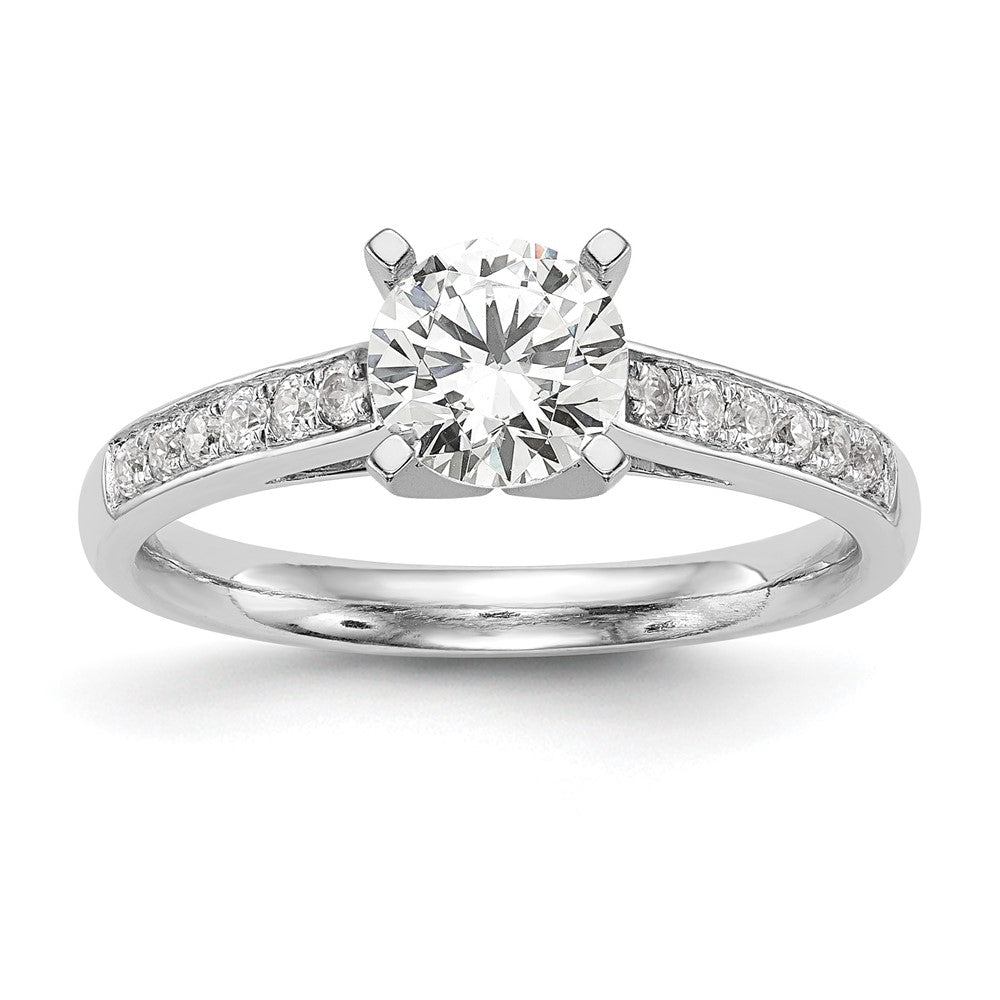 14K Weißgold Verlobungsring mit 0,25 ct. im Labor gezüchtetem Diamant, VS/SI+ G+, Krappenfassung