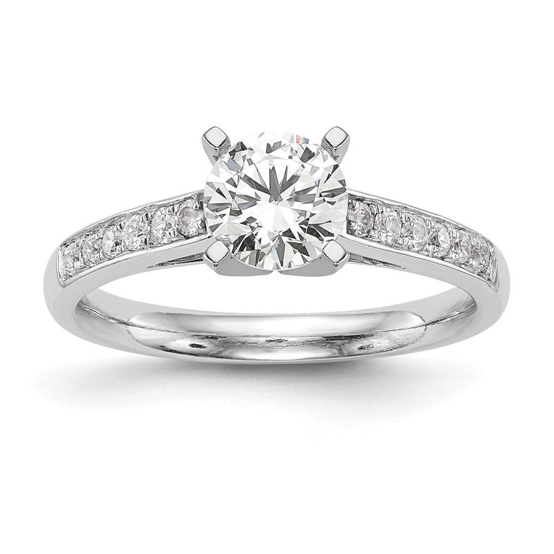 14K Weißgold Verlobungsring mit 0,25 ct. im Labor gezüchtetem Diamant, VS/SI+ G+, Krappenfassung