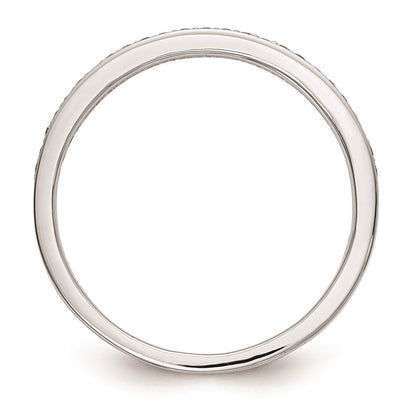 14K Weißgold Damen-Ehering mit natürlichen Diamanten