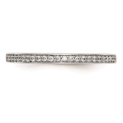 14K Weißgold Damen-Ehering mit natürlichen Diamanten