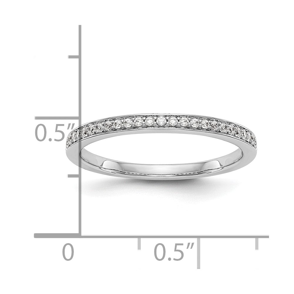 14K Weißgold Damen-Ehering mit natürlichen Diamanten