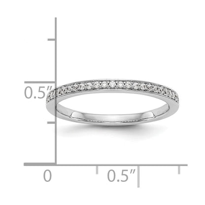 14K Weißgold Damen-Ehering mit natürlichen Diamanten