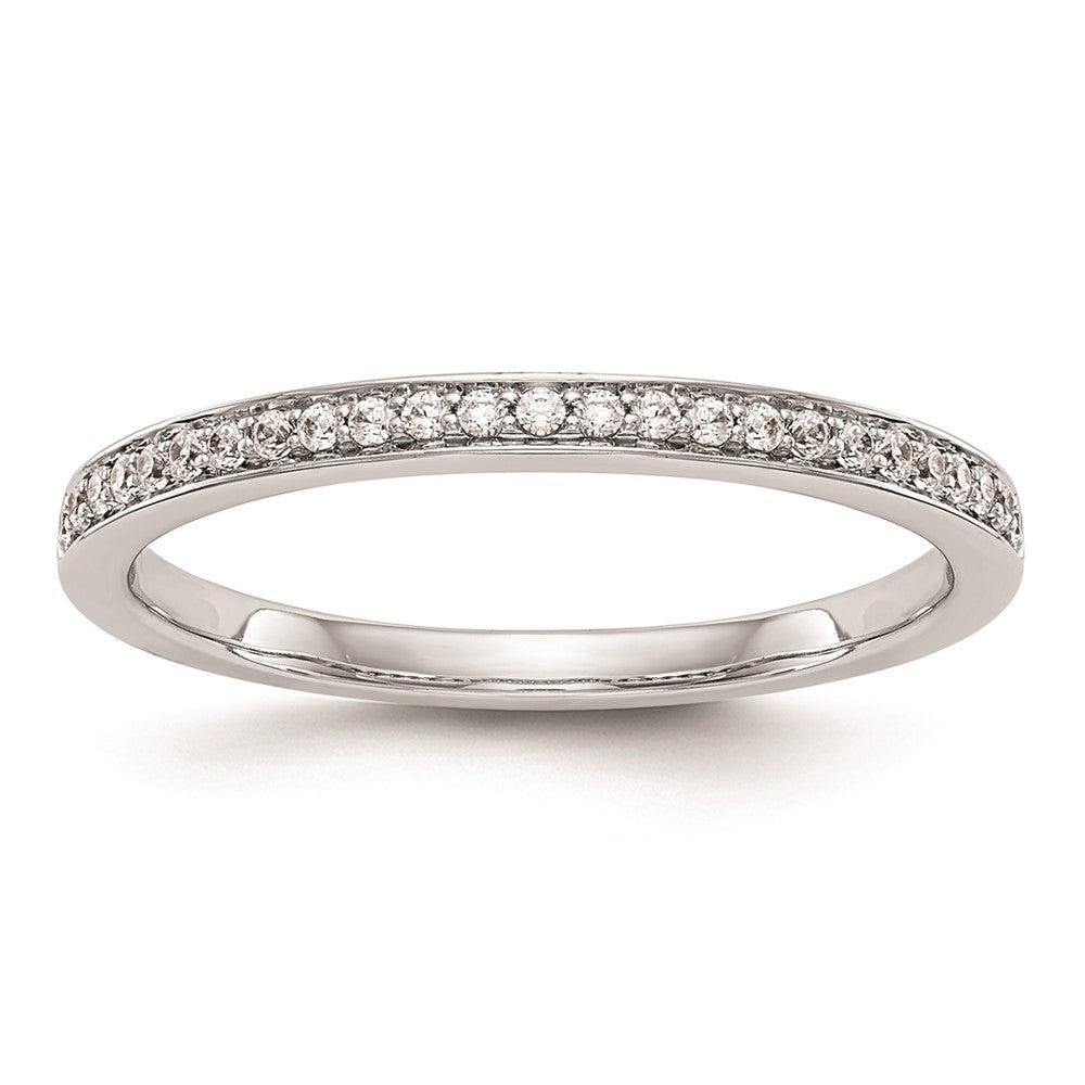 14K Weißgold Damen-Ehering mit natürlichen Diamanten