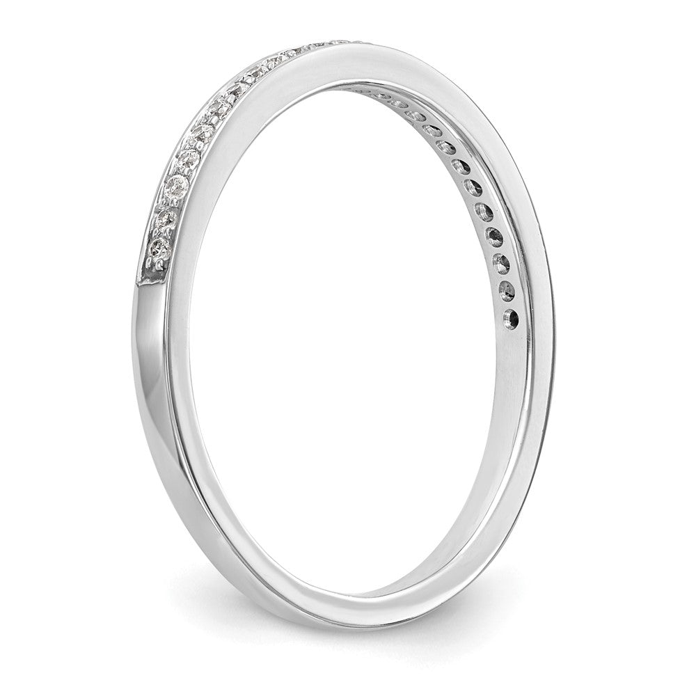 14K Weißgold Ehering mit echten Diamanten