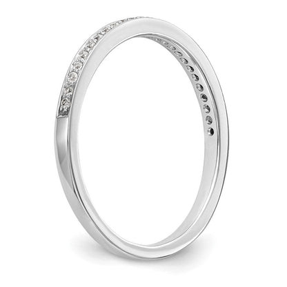 14K Weißgold Ehering mit echten Diamanten