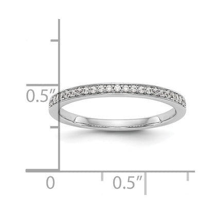 14K Weißgold Ehering mit echten Diamanten
