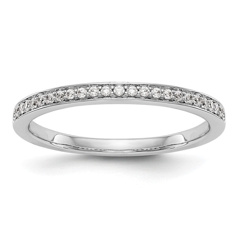 14K Weißgold Ehering mit 0,125 ct. Laborgezüchteten Diamanten VS/SI+ G+
