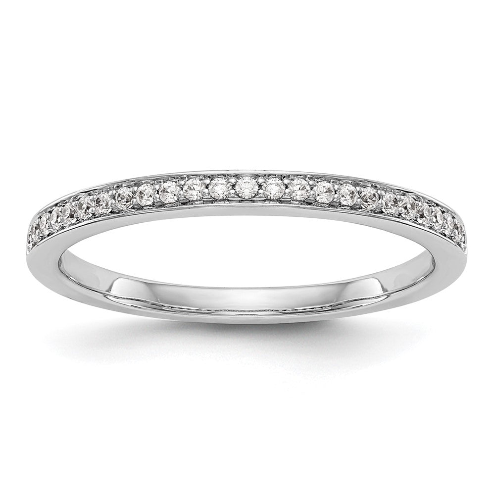 14K Weißgold Ehering mit echten Diamanten