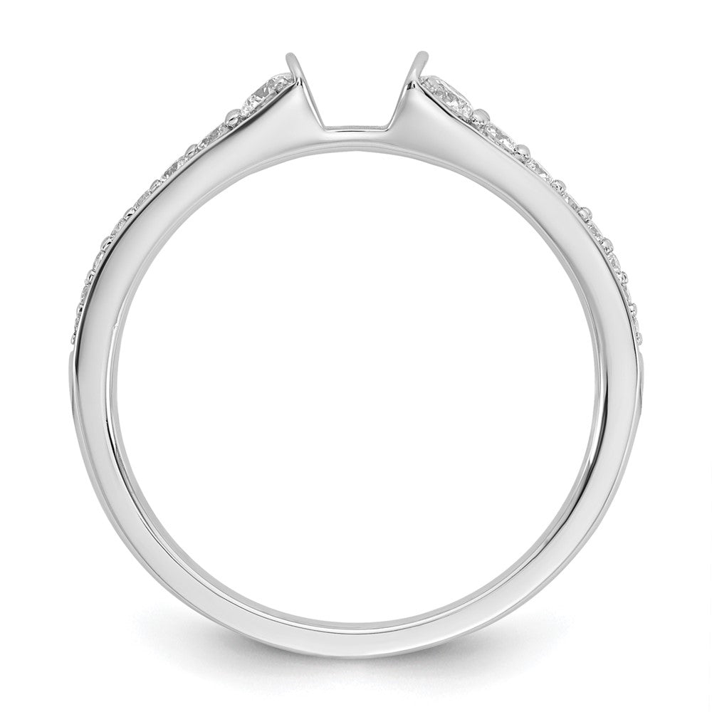 14K Weißgold Verlobungsring mit 0,33 ct. laborgezüchtetem Diamant VS/SI+ G+, Semi-Mount, Krappenfassung