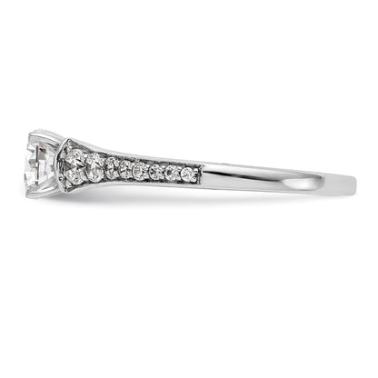 14K Weißgold Verlobungsring mit 0,33 ct. laborgezüchtetem Diamant VS/SI+ G+, Semi-Mount, Krappenfassung