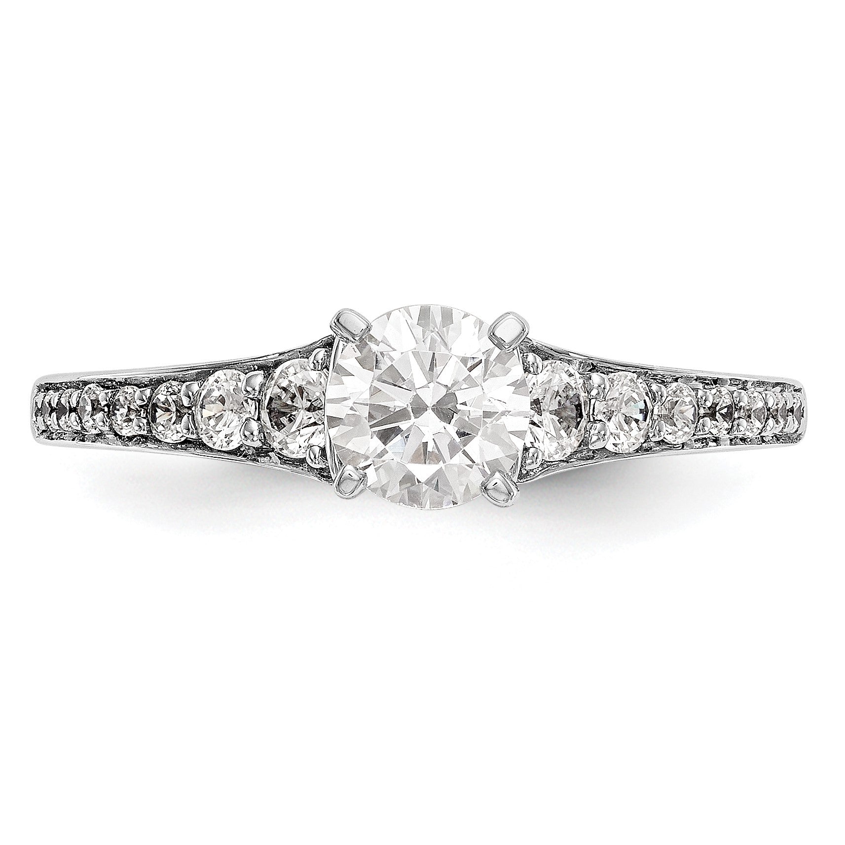14K Weißgold Verlobungsring mit 0,33 ct. laborgezüchtetem Diamant VS/SI+ G+, Semi-Mount, Krappenfassung