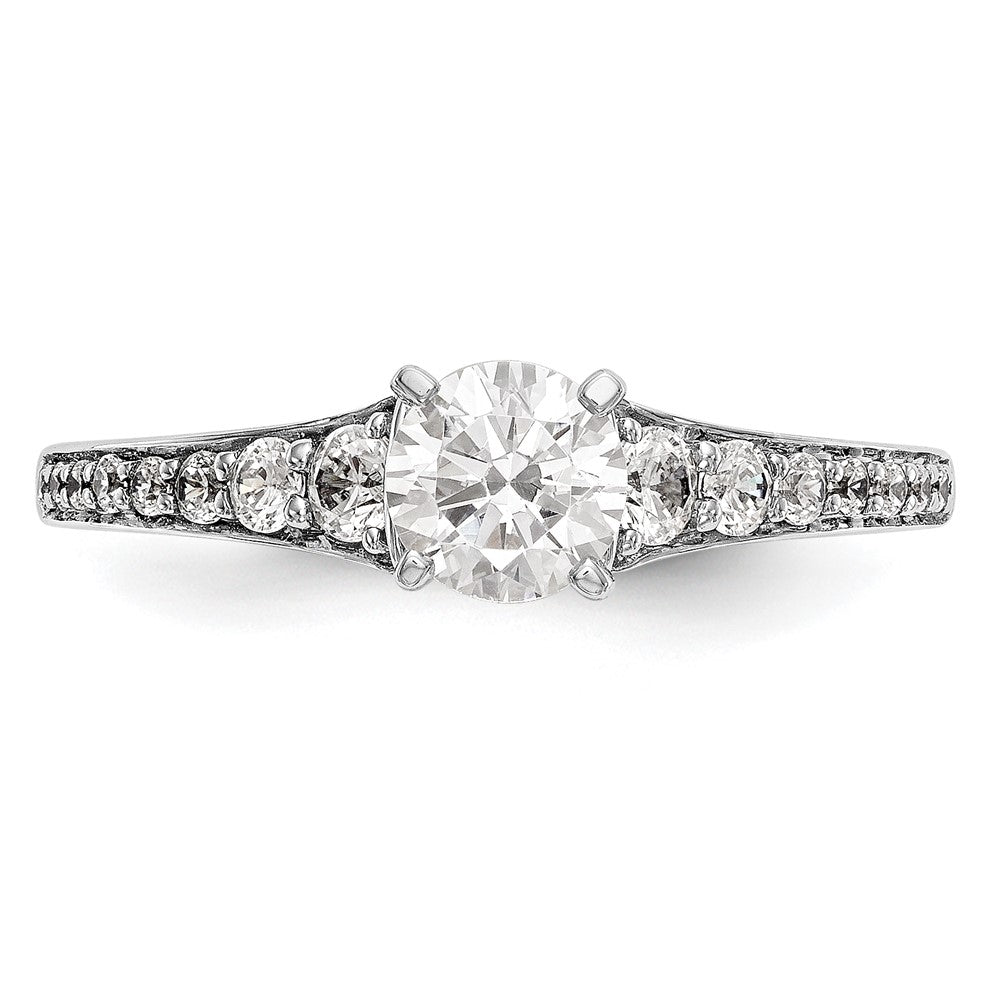 14K Weißgold Verlobungsring mit 0,33 ct. laborgezüchtetem Diamant VS/SI+ G+, Semi-Mount, Krappenfassung