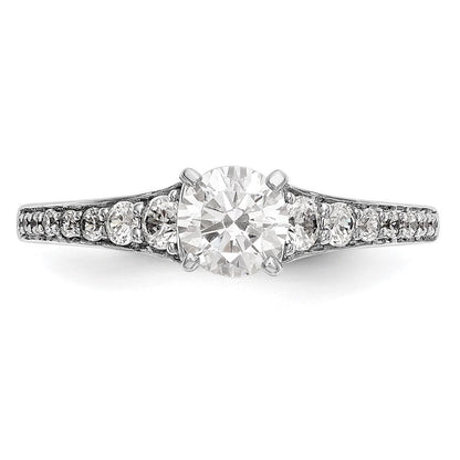 14K Weißgold Verlobungsring mit 0,33 ct. laborgezüchtetem Diamant VS/SI+ G+, Semi-Mount, Krappenfassung