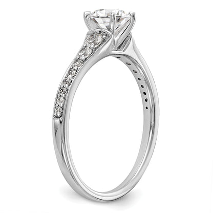 14K Weißgold Verlobungsring mit 0,33 ct. laborgezüchtetem Diamant VS/SI+ G+, Semi-Mount, Krappenfassung