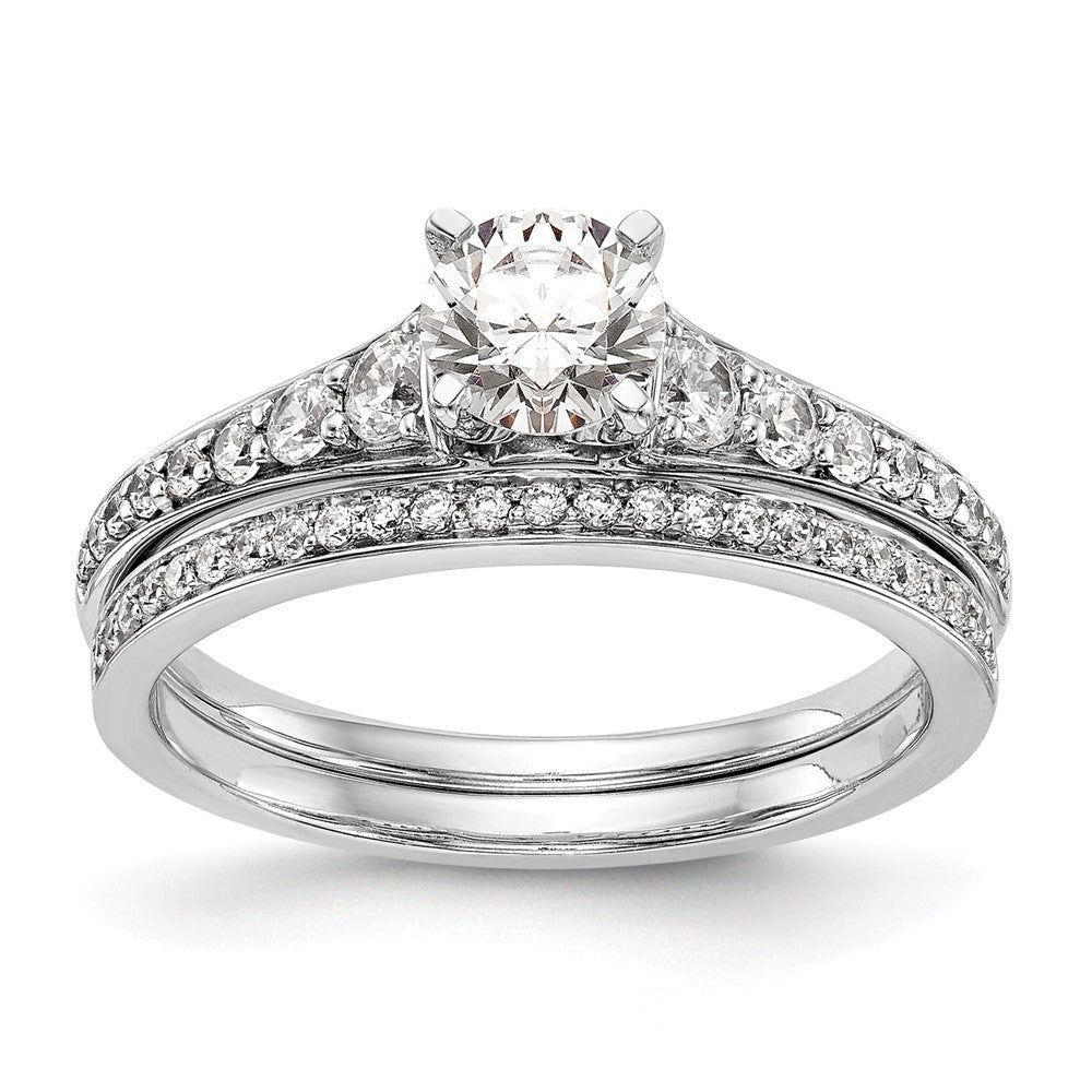 14K Weißgold Verlobungsring mit 0,33 ct. laborgezüchtetem Diamant VS/SI+ G+, Semi-Mount, Krappenfassung