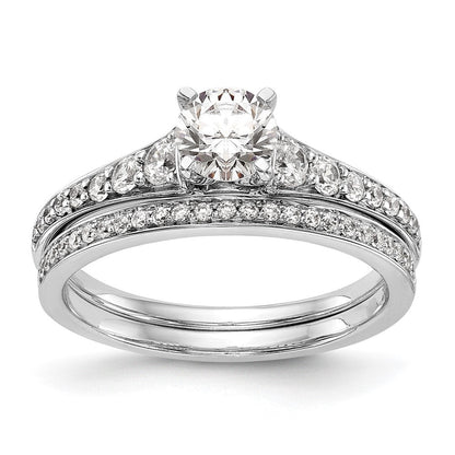14K Weißgold Verlobungsring mit 0,33 ct. laborgezüchtetem Diamant VS/SI+ G+, Semi-Mount, Krappenfassung