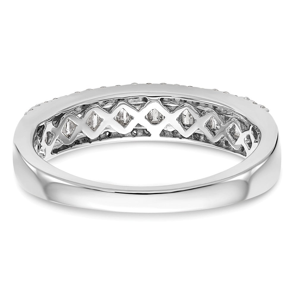14K Weißgold 3/8 Karat Rund/baguette Diamant Komplett Ehering