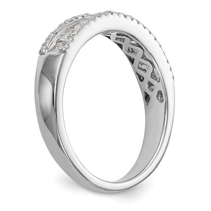 14K Weißgold 3/8 Karat Rund/baguette Diamant Komplett Ehering