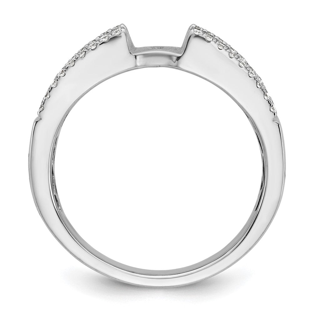 14K Weißgold Stift Set 3/4 Karat Rund/baguette Diamant Halbfassung Verlobungsring