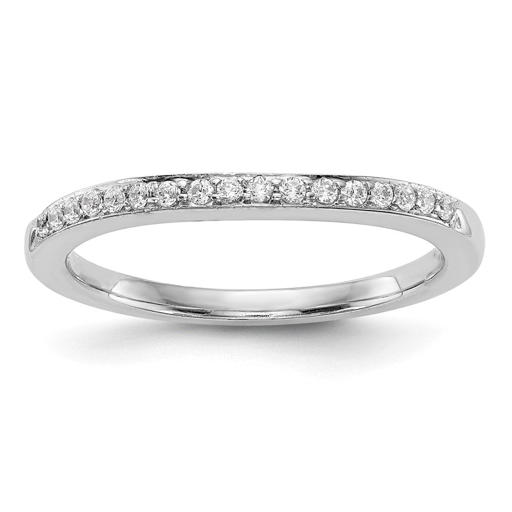 14K Weißgold Ehering mit natürlichen Diamanten