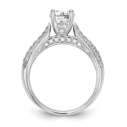 14K Weißgold Verlobungsring mit simulierten Diamanten