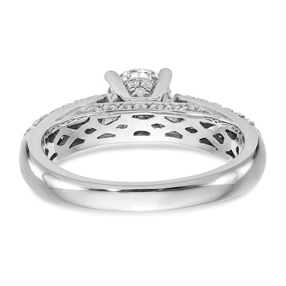 14K Weißgold Verlobungsring mit simulierten Diamanten