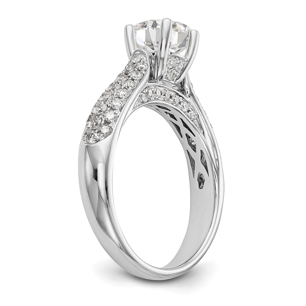 14K Weißgold Verlobungsring mit simulierten Diamanten