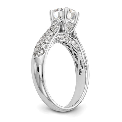 14K Weißgold Verlobungsring mit simulierten Diamanten