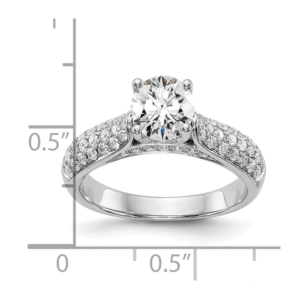14K Weißgold Verlobungsring mit simulierten Diamanten