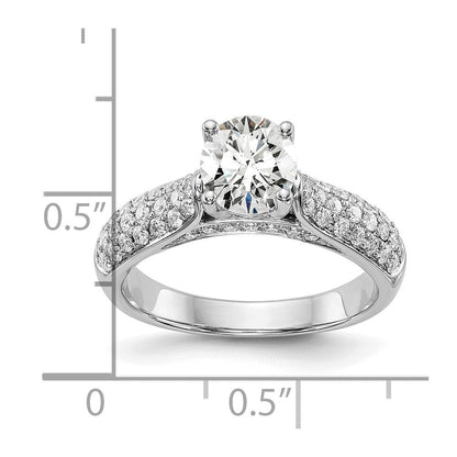 14K Weißgold Verlobungsring mit simulierten Diamanten