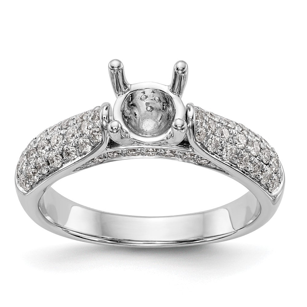 14K Weißgold Verlobungsring mit simulierten Diamanten